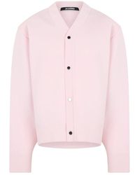 Jacquemus - Truien & Vesten ,Roze ,Wol Merino Wollen Cardigan - Lyst