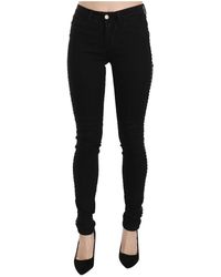 CoSTUME NATIONAL - Schwarze verzierte skinny jeans mit mittelhoher taille - Lyst