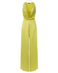 Elisabetta Franchi - Tuta in crêpe fluido con reggiseno di catena - Lyst