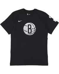 Nike - Fitness ,Zwart ,Katoen Brooklyn Nets Logo Tee - Lyst