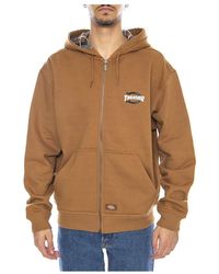 Dickies - Hoodies & Sweatvesten ,Bruin ,Katoen Zip Through Hoodie - Lyst