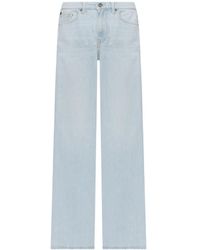 Twin Set - Jeans de talle alto y pierna ancha en denim claro - Lyst