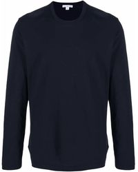 James Perse - Tops ,Blauw ,Katoen Pima Cotton Long Sleeve Crew T-Shirt - Lyst