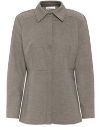Karen By Simonsen - Einfache hemdbluse walnuss melange - Lyst