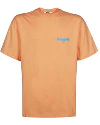 MSGM - Logo Print Katoenen T-Shirt - Lyst