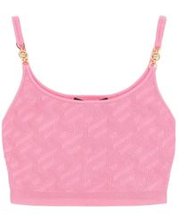 Versace - La Greca Bijgesneden Top - Lyst