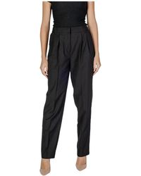 Vila - Broeken ,Zwart ,Polyester Herfst/Winter Damesbroeken Collectie - Lyst