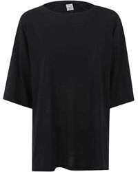 TOTEME - Tops ,Zwart ,Wol Longline Tee Knit - Lyst