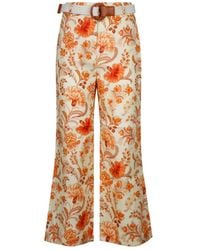 Zimmermann - Junie Floral Cropped Trousers - Lyst