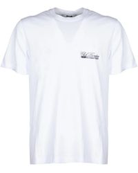 MSGM - Tops ,Wit ,Katoen Club Paradiso T-Shirt - Lyst