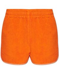 Versace - Korte Broeken ,Oranje ,Katoen Cotton-Terry Jacquard Sweat Shorts - Lyst