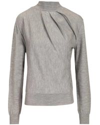 Givenchy - Gedrapeerde Trui Van Wol - Lyst