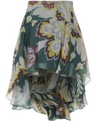 Etro - Bloemenprint Zijden Mini Rok - Lyst
