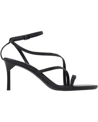 ARMANI EXCHANGE - Schoenen ,Zwart ,Leer Zwarte Stiletto Sandalen Elegant Ontwerp - Lyst