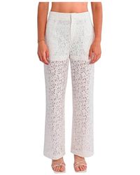 Molly Bracken - Broeken ,Wit ,Kanten Flared Broek - Lyst