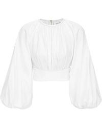Zimmermann - Overhemden ,Wit ,Katoen Poplin Billow Top - Lyst