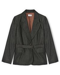 mötivi - Blazer Van Ramie-Mix Met Riem - Lyst