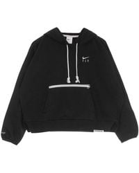 Nike - Fitness ,Zwart ,Katoen Zwarte Lichtgewicht Hoodie Met Trekkoord Capuchon - Lyst