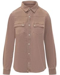 Ba&sh - Overhemden ,Roze ,Katoen Jada Shirt Met Knoopsluiting En Voorzak - Lyst