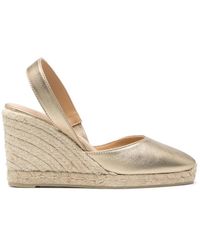 Castañer - Metallic finish keilabsatz slingback schuhe - Lyst