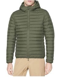 Save The Duck - Jassen ,Groen ,Polyester Luke Gewatteerde Jas Met Capuchon - Lyst