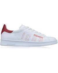DSquared² - Leder-sneaker mit markendruck - Lyst
