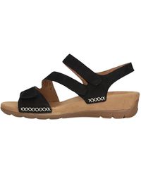 Gabor - Schoenen ,Zwart ,Suède Zwarte Sandaal 734.1 Stijlvol Comfort - Lyst