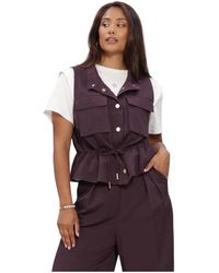 Aaiko - Jassen ,Paars ,Leer Lena Ray 538 Vest - Lyst