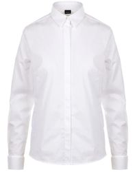 Fay - Overhemden ,Wit ,Katoen Stretch Poplin Shirt - Lyst