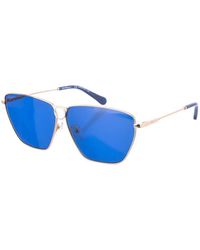 Ferragamo - Occhiali da sole rettangolari marroni - Lyst