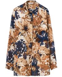 ROSSO35 - Overhemden ,Veelkleurig ,Katoen Lichtgewicht Katoenen Voile Blouse - Lyst