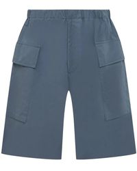 Jil Sander - Korte Broeken ,Blauw ,Katoen Relaxed Fit Cotton Cargo Shorts - Lyst