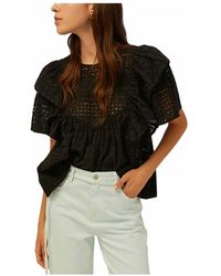 Isabelle Blanche Blouse - Negro