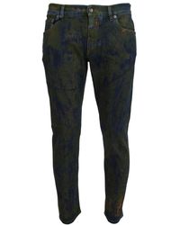 Dolce & Gabbana - Jeans skinny in denim di cotone blu verde - Lyst