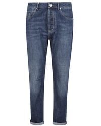 Brunello Cucinelli - Jeans ,Blauw ,Katoen M0Z37X1290 Slim-Fit Jeans - Lyst