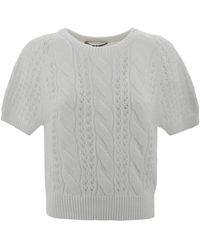 D.exterior - Weißes mesh crew neck top - Lyst
