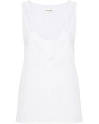 Saint Laurent - Sleeveless Scoop Neck Tank Top - Lyst