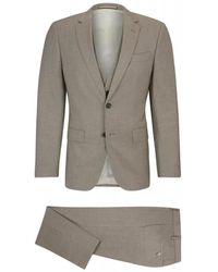 HUGO - Kostuums ,Grijs ,Wol H-Huge-3Pcs-232 Suit - Lyst