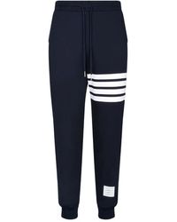 Thom Browne - Broeken ,Blauw ,Katoen Klassieke Loopback 4-Bar Joggingbroek - Lyst