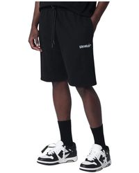 Off-White c/o Virgil Abloh - Korte Broeken ,Zwart ,Katoen Heraldic Treshold Arrows Skate Sweatshorts - Lyst