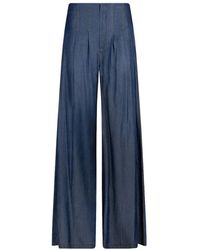 Liu Jo - Broeken ,Blauw ,Denim High-Rise Flared Broek - Lyst