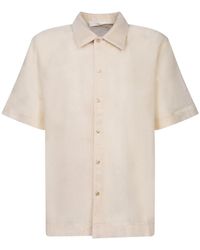 トップス Sefr mate short sleeve Séfr Mate Short Sleeve V Neck Linen Shirt In Ecru | ModeSens