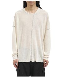Isabel Benenato - Truien & Vesten ,Wit ,Linnen Maglia Girocollo - Lyst