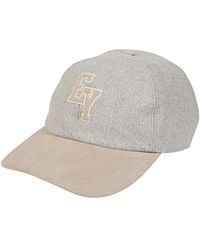 Eleventy - Geknöpfter Flanell Baseball Cap Wildleder - Lyst