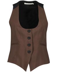 IRO - Jassen ,Bruin ,Leer Cala Tailored Vest - Lyst