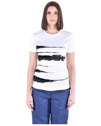 Max Mara - Gebreid T-Shirt Met Ronde Hals En Collectieprints - Lyst