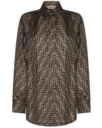 Fendi - T-Shirt Met Ff-Logoprint - Lyst