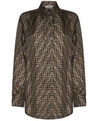 Fendi - T-Shirt Met Ff-Logoprint - Lyst