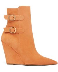 Stuart Weitzman - Schoenen ,Bruin ,Suède Western-Geïnspireerde Saloon 100 Wedge Boot - Lyst
