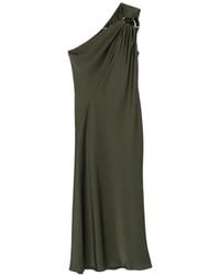 Max Mara - Kleedjes ,Groen ,Polyester Mseentrata One-Shoulder Jurk - Lyst